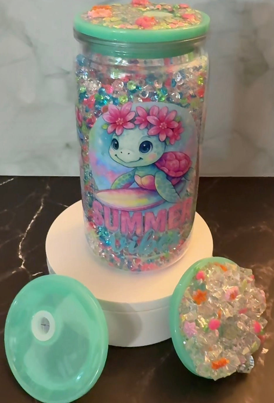 16oz Acrylic Snow Globe Cup (No handle)